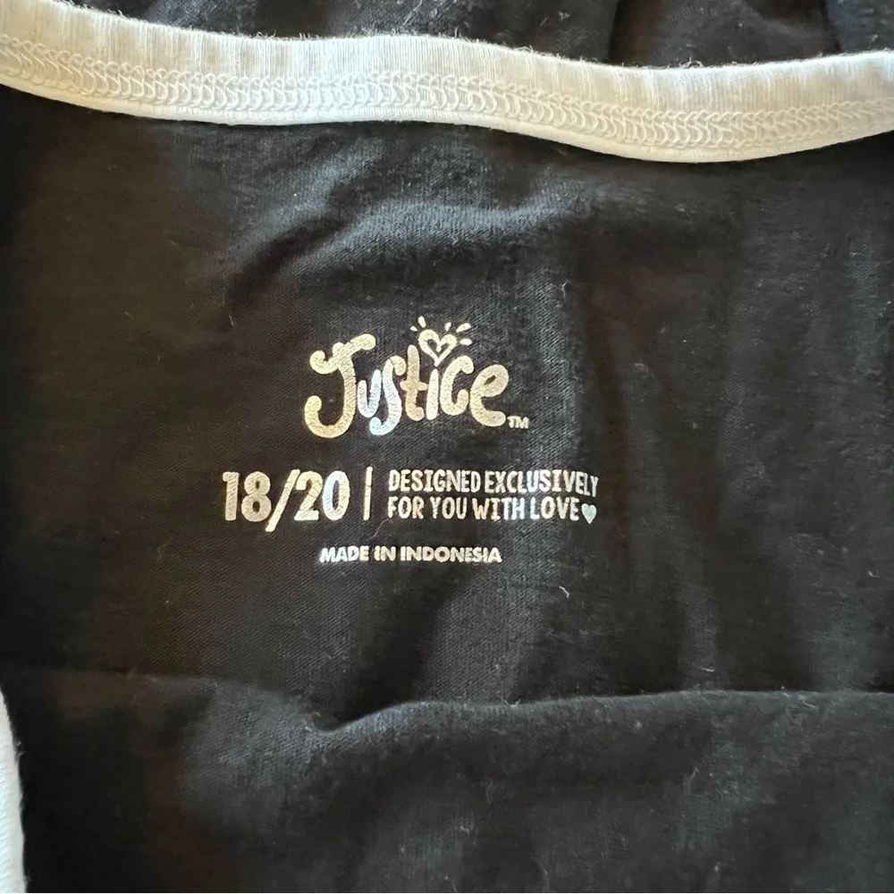 2 girls Justice long sleeve tops size 18/20 one black one navy tie dye and solid